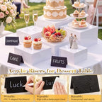 6 Pcs White Acrylic Buffet Risers Set Square Acrylic Display Boxes in White, alternate view 3
