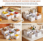 6 PCS White Acrylic Buffet Risers with 6 Signs and 8 Markers, Buffet Risers and Stands Nesting Cube Boxes with, alternate