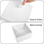 6 Pcs White Acrylic Display Risers for Dessert Table (6"-10") in White, alternate view 4