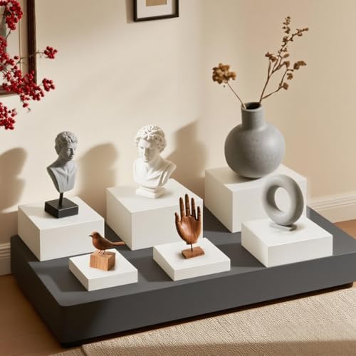 6 Pcs White Acrylic Display Risers for Dessert Table (6"-10") in White, alternate view 7