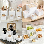 6 Pcs White Acrylic Food Display Stands in white, alternate view 6