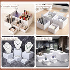 6 Pcs White Buffet Risers and Stands with Mini Table Sign and Maker in White, alternate view 6