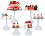 6 Pcs White Cake Stand Sets for Dessert Table Display 8/10/12 Inch Metal Cake Stands Round Cupcake Holder for