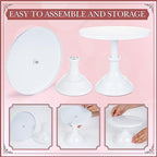6 Pcs White Cake Stand Sets for Dessert Table Display 8/10/12 Inch Metal Cake Stands Round Cupcake Holder for, alternate view