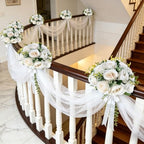 6 PCS White Roses Flower Balls for Centerpieces in White, alternate view 5