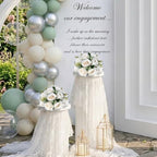 6 PCS White Roses Flower Balls for Centerpieces in White, alternate view 6