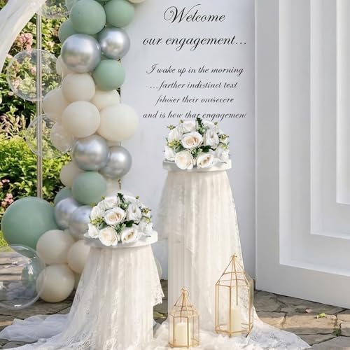 6 PCS White Roses Flower Balls for Centerpieces in White, alternate view 6