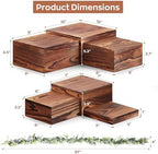 6 PCS Wooden Buffet Risers, Wood Display Risers for Food, Wooden Square Risers Display Stands, Food Risers for, alternate