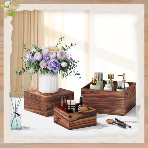 6 PCS Wooden Buffet Risers, Wood Display Risers for Food, Wooden Square Risers Display Stands, Food Risers for, alternate