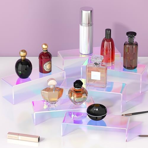 6-Piece Iridescent Acrylic Display Risers for Jewelry and Desserts, alternate view 2