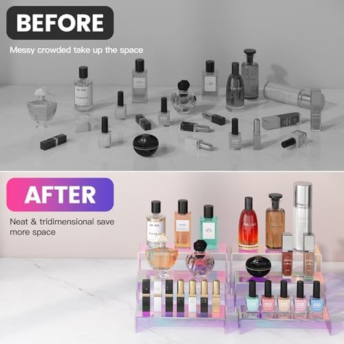 6-Piece Iridescent Acrylic Display Risers for Jewelry and Desserts, alternate view 4