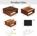6-Piece Rustic Wood Buffet Risers with Mini Signs for Dessert Table in Rustic Wood, alternate view 3
