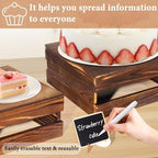 6-Piece Rustic Wood Buffet Risers with Mini Signs for Dessert Table in Rustic Wood, alternate view 5