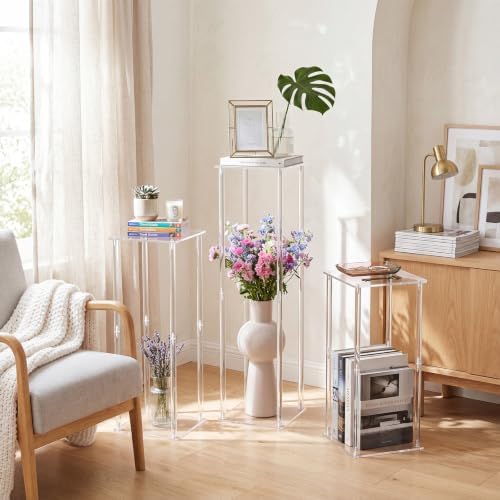 6 Pieces Acrylic Wedding Centerpieces Flower Stand, 12,16,20 Inch in Transparent, alternate view 6
