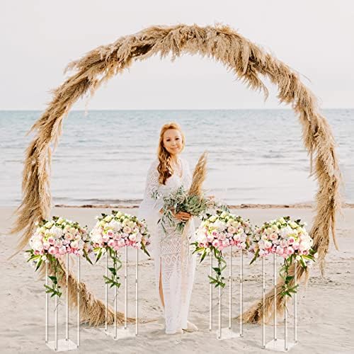 6 Pieces Acrylic Wedding Centerpieces Flower Stand, 28 Inch in 28 Inch in Clear, alternate view 2
