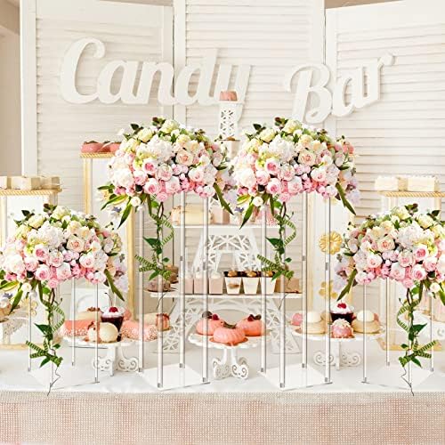 6 Pieces Acrylic Wedding Centerpieces Flower Stand, 28 Inch in 28 Inch in Clear, alternate view 6