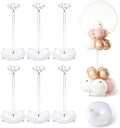 6 Pieces Clear Acrylic Balloon Stand Set 15.7 Inches Height Balloon Centerpieces Stand with 6 Water Bags for