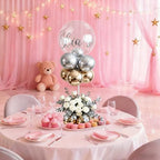6 Pieces Clear Acrylic Balloon Stand Set 15.7 Inches Height Balloon Centerpieces Stand with 6 Water Bags for, alternate view