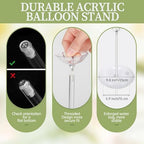 6 Pieces Clear Acrylic Balloon Stand Set 15.7 Inches Height Balloon Centerpieces Stand with 6 Water Bags for, alternate view