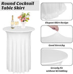 6 Pieces Cocktail Table Skirt Round Cocktail Table Covers 32 x 43 Inch Spandex Stretch High Top Table Cloth for, alternate