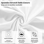 6 Pieces Cocktail Table Skirt Round Cocktail Table Covers 32 x 43 Inch Spandex Stretch High Top Table Cloth for, alternate