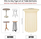 6 Pieces Cocktail Table Skirt Round Cocktail Table Covers 32 x 43 Inch Spandex Stretch High Top Table Cloth for, alternate