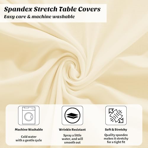 6 Pieces Cocktail Table Skirt Round Cocktail Table Covers 32 x 43 Inch Spandex Stretch High Top Table Cloth for, alternate