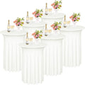 6 Pieces Cocktail Table Skirt Round Cocktail Table Covers 32 x 43 Inch Spandex Stretch High Top Table Cloth for