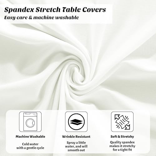 6 Pieces Cocktail Table Skirt Round Cocktail Table Covers 32 x 43 Inch Spandex Stretch High Top Table Cloth for, alternate