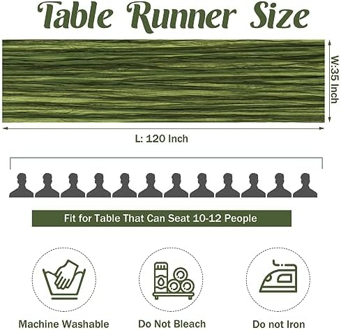 6 Pieces Olive Green 10FT Cheesecloth Table Runner Boho Gauze Fabric Table Runner Rustic Sheer Runner for, alternate view 2