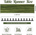 6 Pieces Olive Green 10FT Cheesecloth Table Runner Boho Gauze Fabric Table Runner Rustic Sheer Runner for, alternate view 2