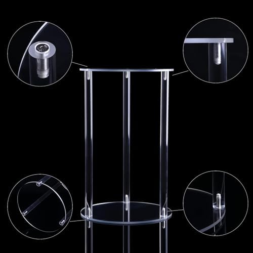 6 Pieces Tall Acrylic Vase Wedding Centerpieces Clear Flower Stand Column Geometric Floral Vase Elegant Display, alternate