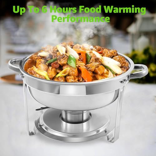 6 QT Chafing Dishes, 2PCS Premium Stainless Steel Complete Set, alternate view 4