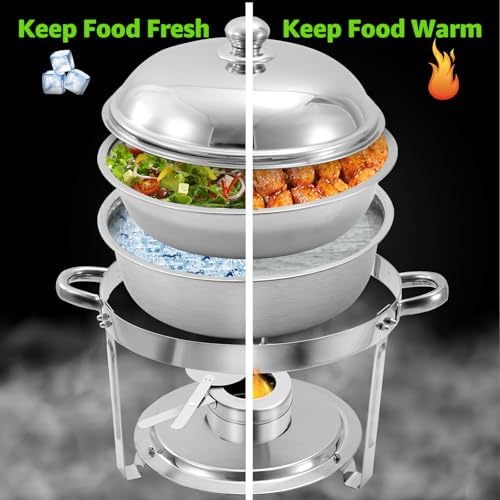 6 QT Chafing Dishes, 4PCS Premium Stainless Steel Complete Set, alternate view 2