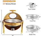 6 QT Chafing Dishes for Buffet, Roll Top Chafing Dish Buffet Set, Stainless Steel Buffet Warmer Chafers and, alternate view 2