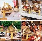 6 QT Chafing Dishes for Buffet, Roll Top Chafing Dish Buffet Set, Stainless Steel Buffet Warmer Chafers and, alternate view 3