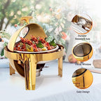 6 QT Chafing Dishes for Buffet, Roll Top Chafing Dish Buffet Set, Stainless Steel Buffet Warmer Chafers and, alternate view 5