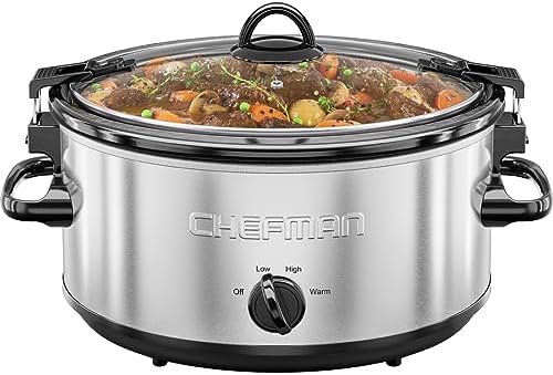 6 Quart Slow Cooker with Locking Lid, Ceramic Crock with Portable Cook and Carry Travel Latching Lock, Large