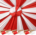 6 Rolls 100FT x 54IN Circus Plastic Tablecloth Roll with Slide Cutter Box in White, red