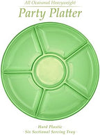 6 Sectional Round Plastic Serving Tray/Platter (2, Green) in Green, alternate view 5