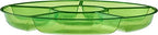 6 Sectional Round Plastic Serving Tray/Platter (2, Green) in Green, alternate view 7