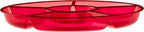 6 Sectional Round Plastic Serving Tray/Platter (2, Red) in Red, alternate view 7