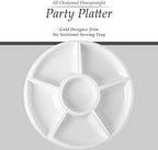 6 Sectional Round Plastic Serving Tray/Platter (2, White) in White, alternate view 5