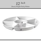 6 Sectional Round Plastic Serving Tray/Platter (2, White) in White, alternate view 6