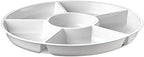 6 Sectional Round Plastic Serving Tray/Platter (2, White) in White, alternate view 7