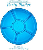 6 Sectional Round Plastic Serving Tray/Platter (4, Blue) in Blue, alternate view 5