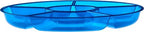 6 Sectional Round Plastic Serving Tray/Platter (4, Blue) in Blue, alternate view 7