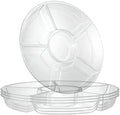 6 Sectional Round Plastic Serving Tray/Platter (4, Clear) in Clear