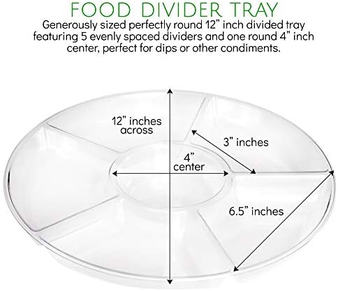 6 Sectional Round Plastic Serving Tray/Platter (4, Clear) in Clear, alternate view 2