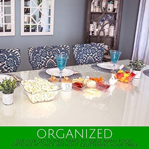 6 Sectional Round Plastic Serving Tray/Platter (4, Clear) in Clear, alternate view 6